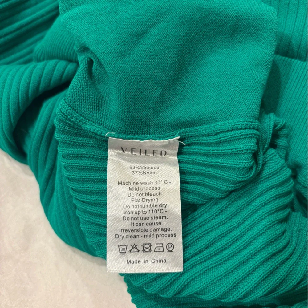 Teal Ribbed Pants - Picture 3 of 5